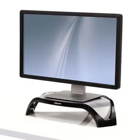 Podstavec Smart Suites pod monitor, nastaviteľná výška, čierno-strieborný, plast, 10 kg nosnosť, Fellowes, ergo